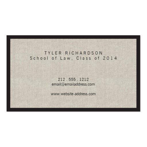 Professional New Graduate Student Business Card (back side)