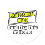 Professional Niece...Don't Try This At Home Round Stickers