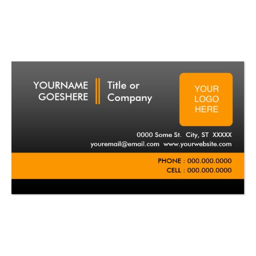 professional orange 2 : (2-sided) : business card templates (front side)