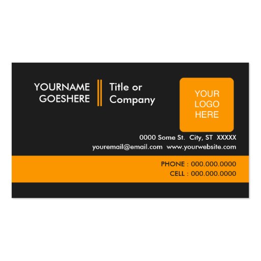 professional orange 2 business card templates