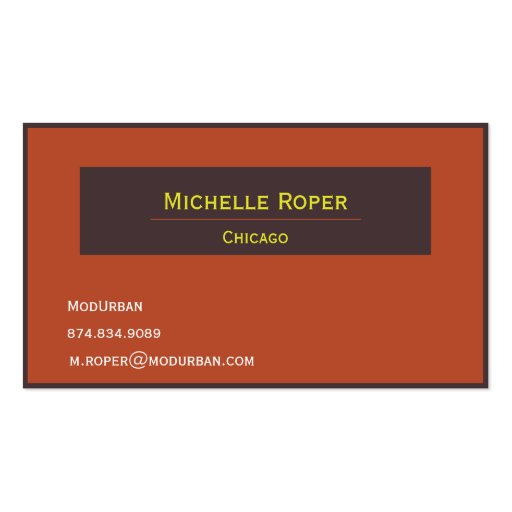 Professional Orange and Brown Business Card (front side)