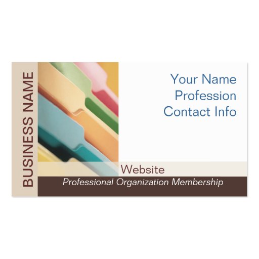 Professional Organizer Business Card (front side)