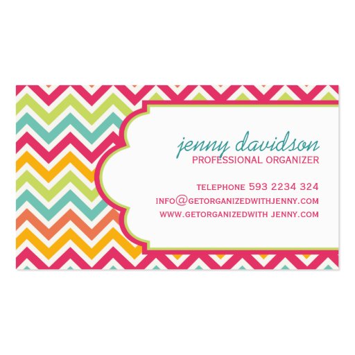 Professional Organizer Business Cards (back side)
