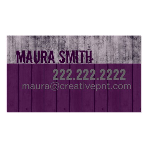 Professional painter business card (back side)
