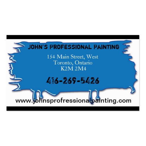 Professional Painting Business Card Blue (back side)