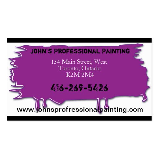 Professional Painting Business Card Purple (back side)