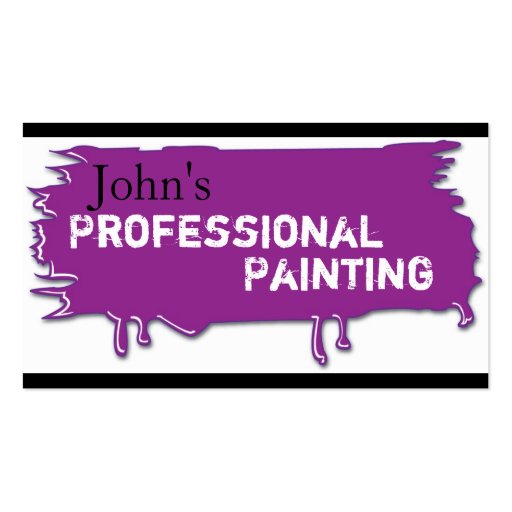 Professional Painting Business Card Purple (front side)