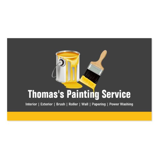 Professional Painting Service Painter Paint Brush Business Card (front side)