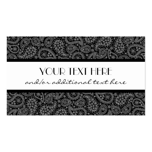 Professional Paisley Business Cards (front side)