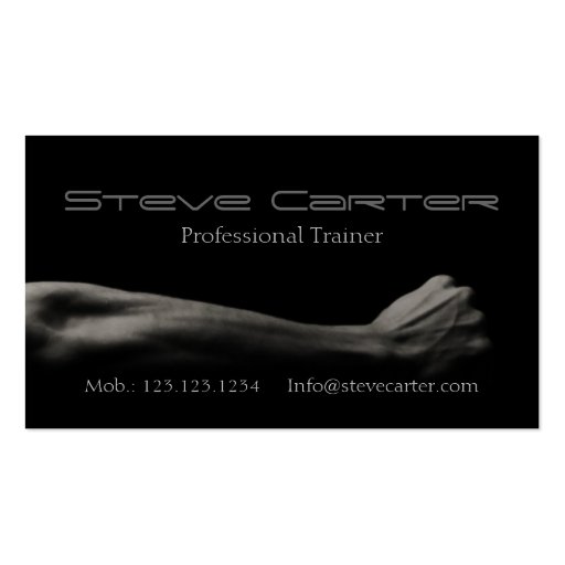 professional Personal Trainer / Bodybuilder Card Business Cards (front side)
