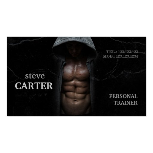 Professional Personal Trainer Bodybuilder Card Business Card Templates (front side)