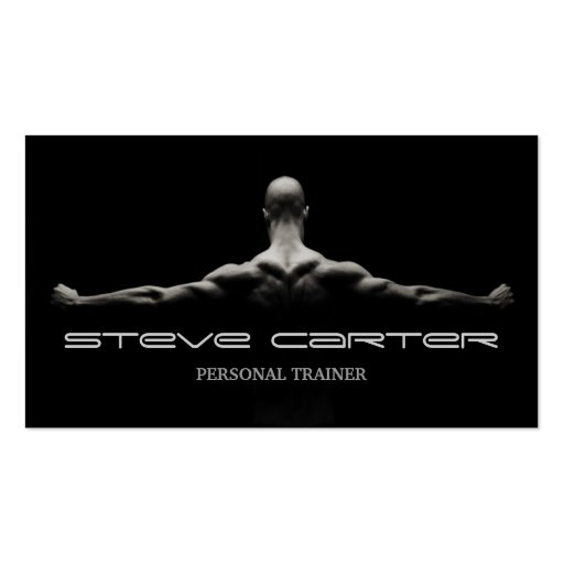 professional Personal Trainer / Bodybuilder Card Business Card Templates (front side)
