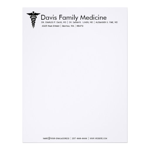 Professional Personalized Doctor's Stationery Letterhead Zazzle