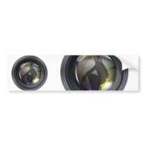 Professional photo lens bumper sticker