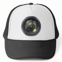 Professional photo lens trucker hat