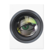 Professional photo lens illustration postcard