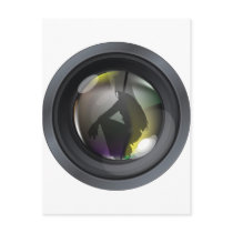 Professional photo lens postcard