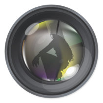 Professional photo lens round stickers
