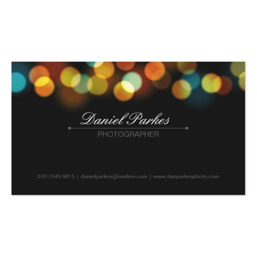 Professional Photographer Business Card (front side)