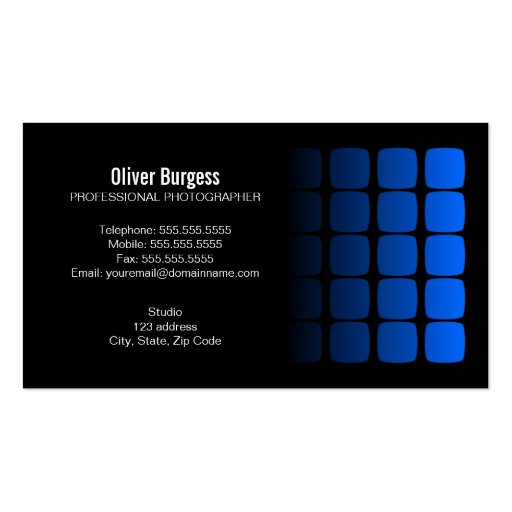Professional Photographer Business Cards (back side)