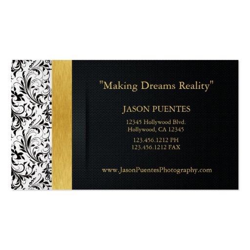 Professional Photographer Business cards (back side)
