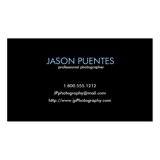 Professional Photographer Camera Lens Business Card Templates (back side)