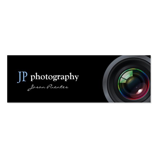 Professional Photographer Camera Lens Business Card Template (front side)
