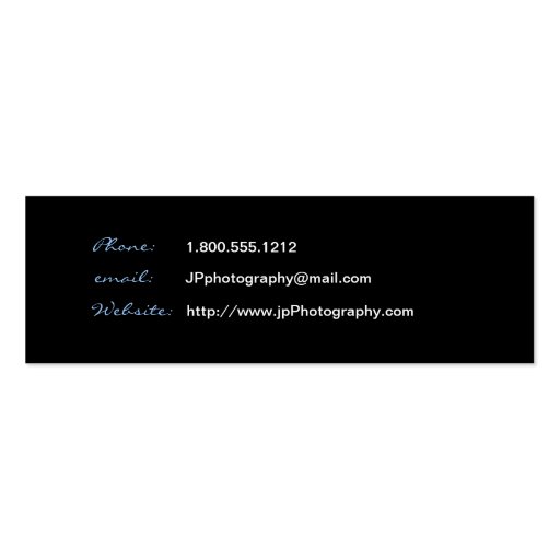 Professional Photographer Camera Lens Business Card Template (back side)