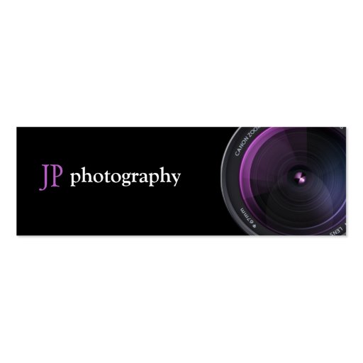 Professional Photographer Camera Lens Business Card (front side)