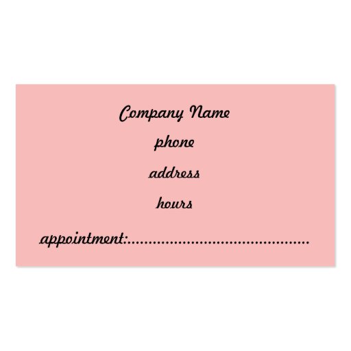 Professional Pink and Black Business Card (back side)