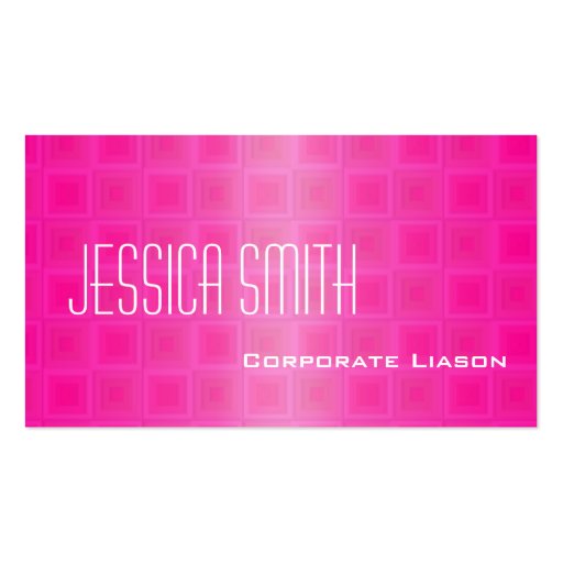 Professional Pink Squares Business Cards