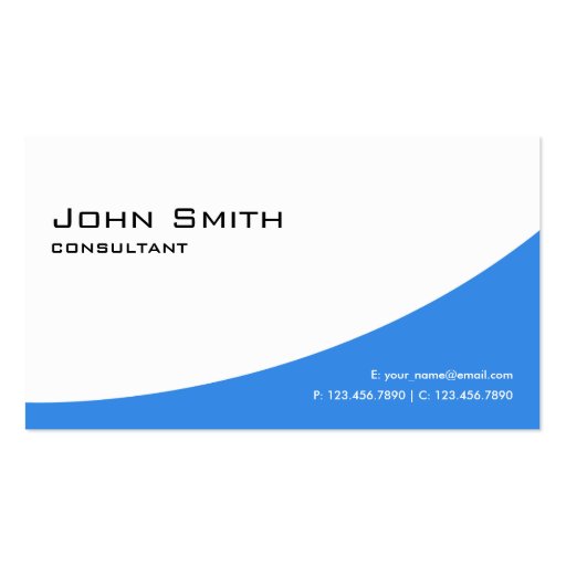 Professional Plain Blue Elegant Modern Computer Business Cards (front side)