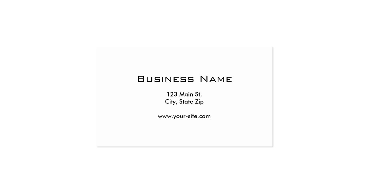 Professional Plain White Elegant Modern Simple Business Card Zazzle