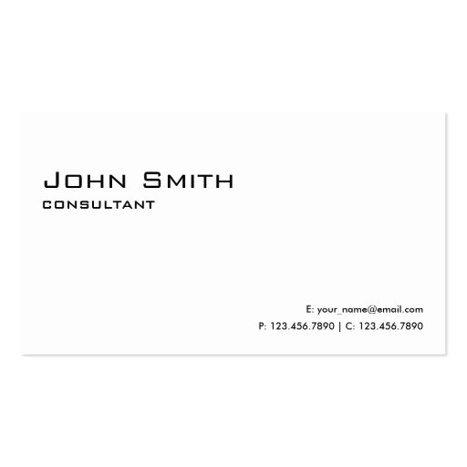 Professional Plain White Elegant Modern Simple Business Card Templates (front side)