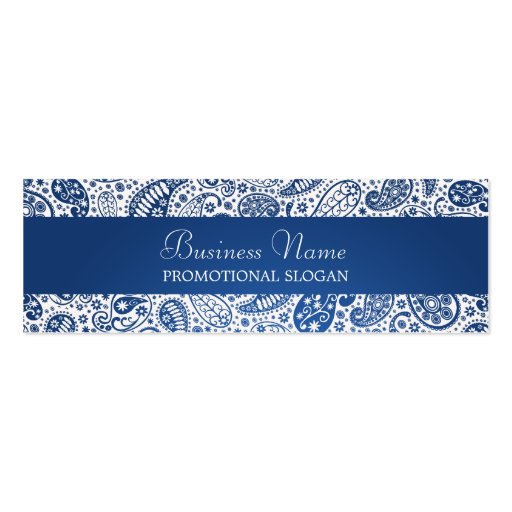 Professional Price Tag Fashion Paisley Blue Business Card (back side)