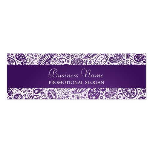 Professional Price Tag Fashion Paisley Purple Business Card (back side)
