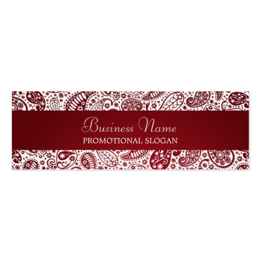 Professional Price Tag Fashion Paisley Red Business Card (back side)