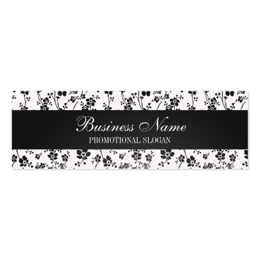 Professional Price Tag Salon Floral Black Business Card Templates (back side)