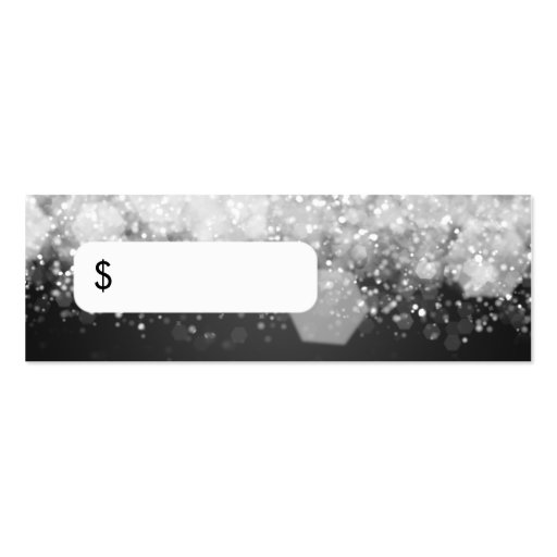 Professional Price Tag Sparkling Night Black Business Card Templates (front side)