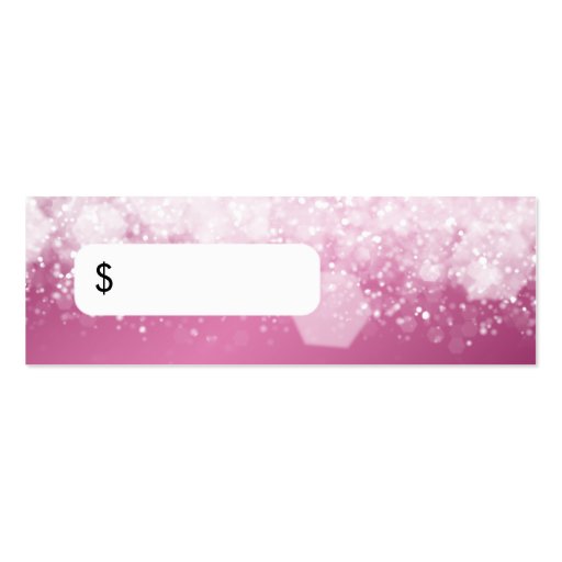 Professional Price Tag Sparkling Night Pink Business Card (front side)