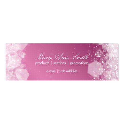 Professional Price Tag Sparkling Night Pink Business Card (back side)