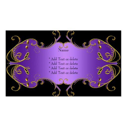 Professional Purple Black Gold Elegant Business Business Card Templates (back side)