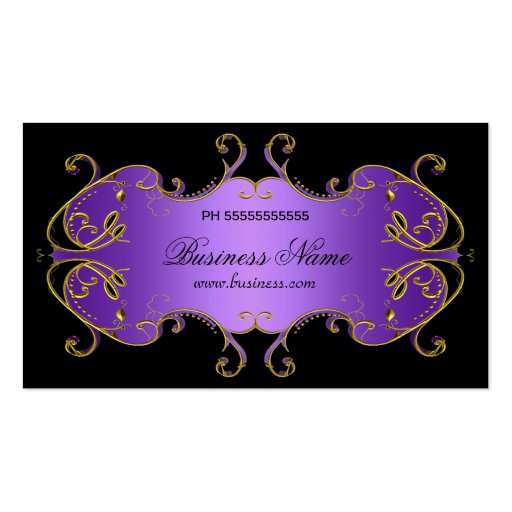 Professional Purple Black Gold Elegant Business Business Card Templates (front side)
