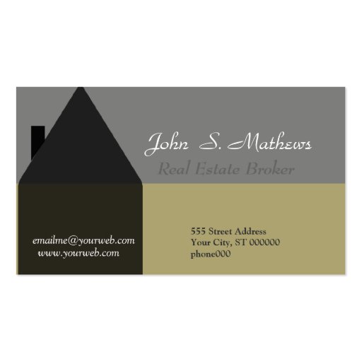 Professional Realtor Black & Gray Business Cards (front side)