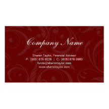 Professional red & beige Business Card Swirls