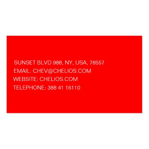 Professional Red Business Card (back side)