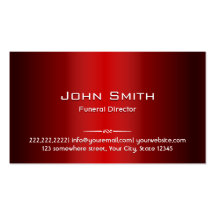 Professional Red Metal Funeral Business Card