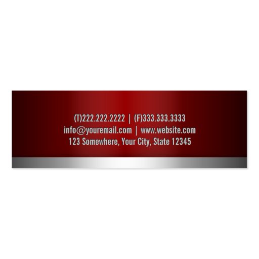 Professional Red Metal Mini Business Card (back side)