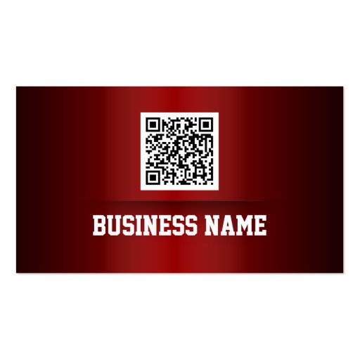 Professional Red Metal QR Code Business Card (front side)