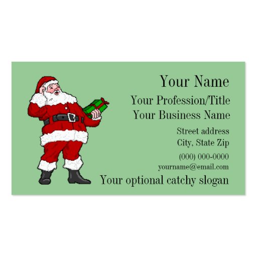 Professional Santa Business Card (front side)